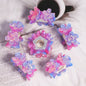 Gradient Flower Resin Barrel Beads 18mm Iridescent Shimmer 5pcs 7