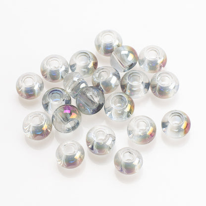 Electroplated Glass Beads 8 10mm Large Hole Rainbow Finish 50pcs 8