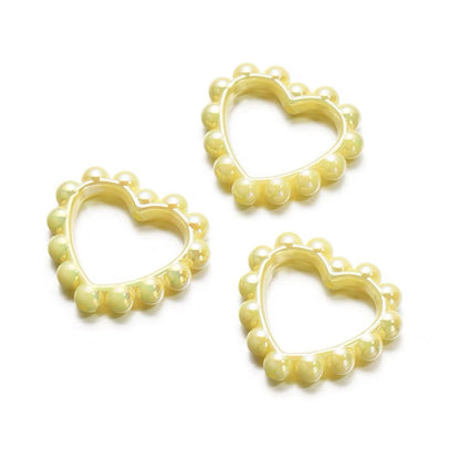 Solid Color Plated Love Circle 39X43mm Acrylic Beads 10pcs 13