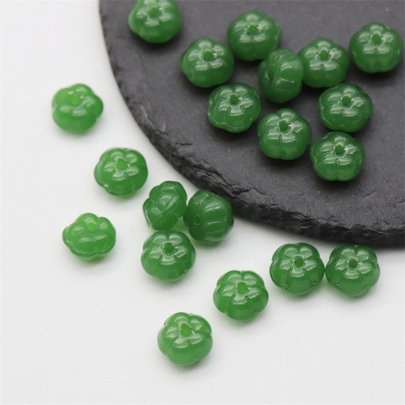 Czech Glass Beads Flat Pumpkin 9.5mm Translucent Orange 40pcs 20