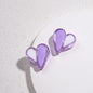 Clear Two-Tone Heart Acrylic Beads 18mm Glossy Enamel Finish 20pcs 14