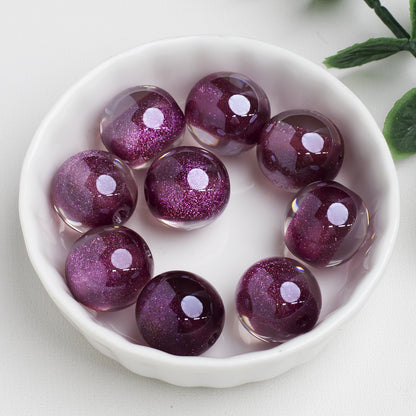 Shimmer Crystal Resin Beads 12mm Round Glossy Mixed Colors 40pcs 17