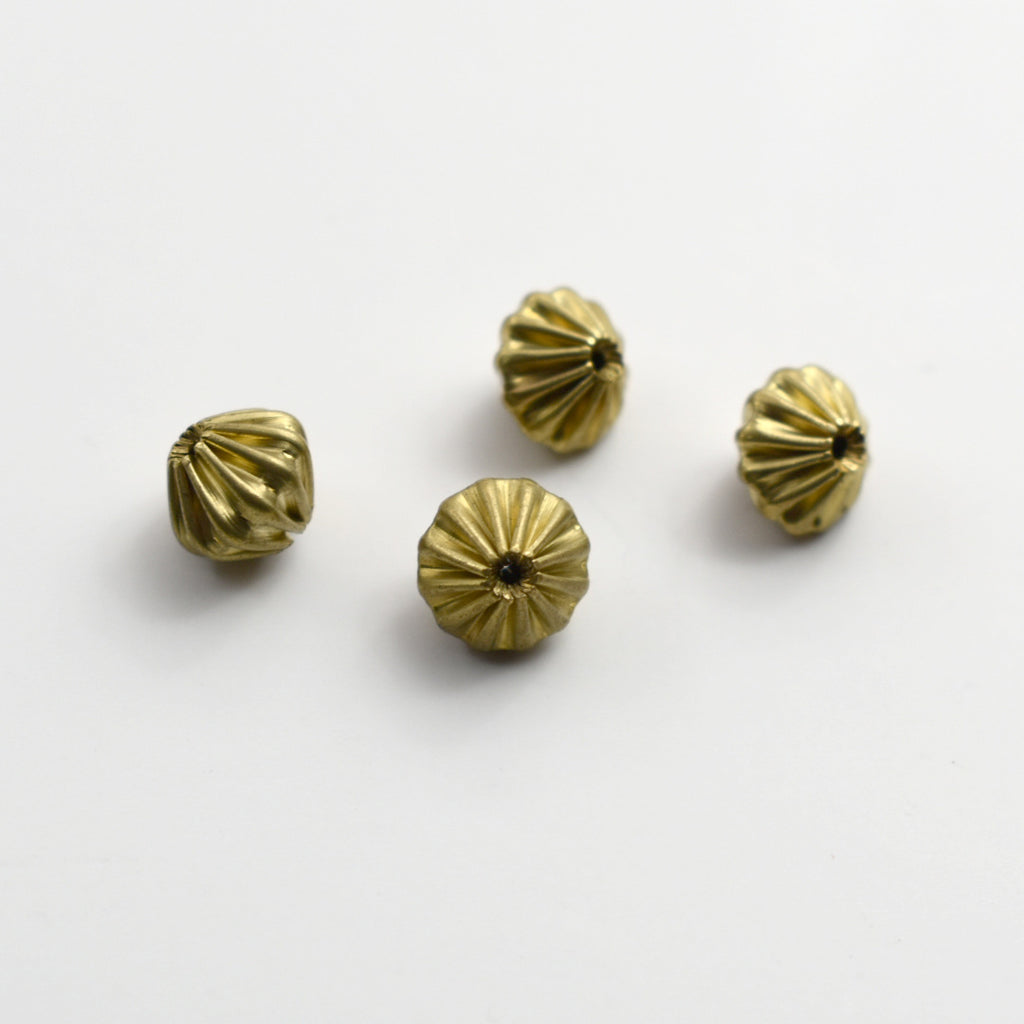 Brass Rhombus Metal Beads 4-9mm Wrinkle Striped 100pcs