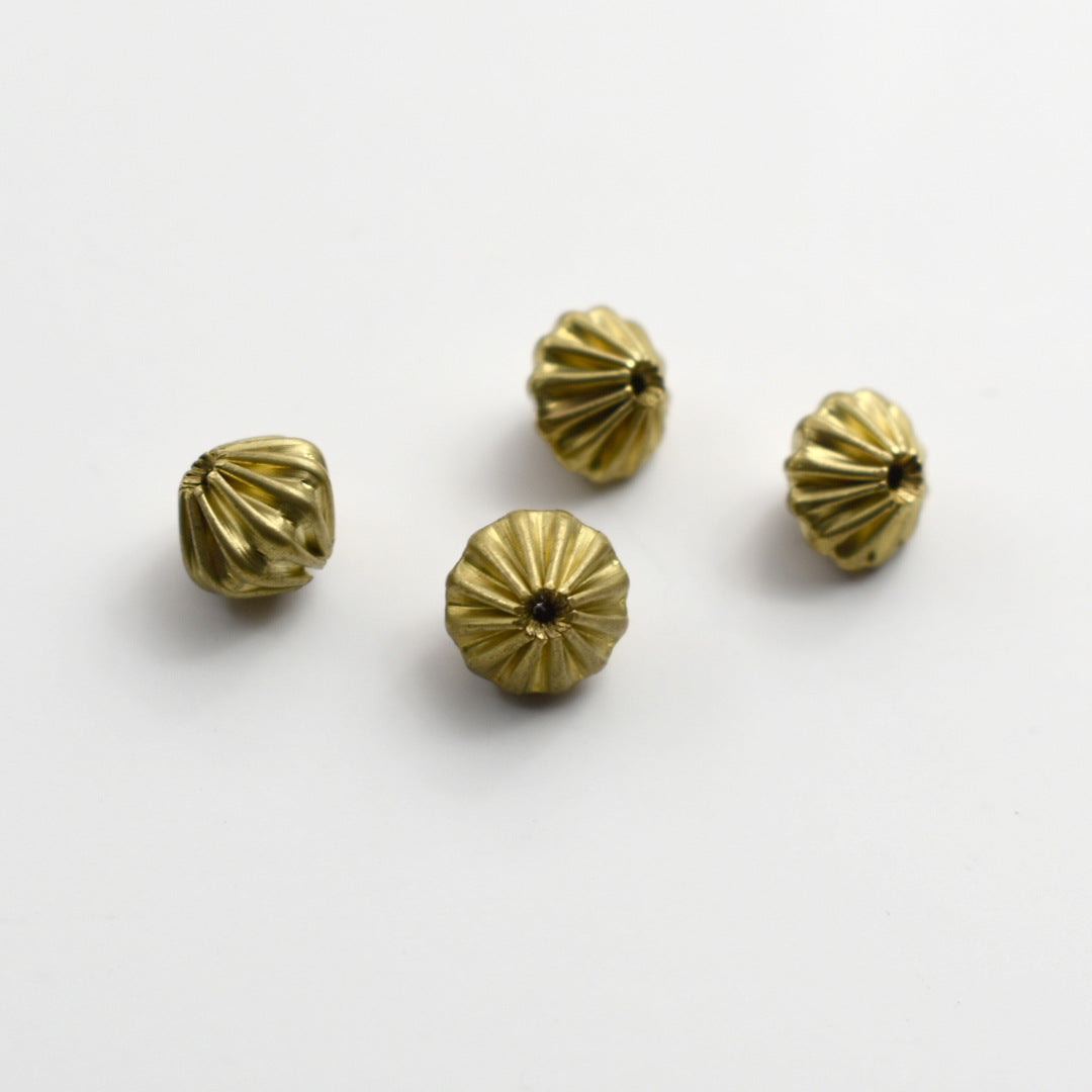 Brass Rhombus Metal Beads 4-9mm Wrinkle Striped 100pcs
