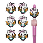 Silicone Focal Beads Kitty Pastel Bow Angel Wings 20pcs 2