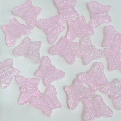 Czech Glass Beads Butterfly 15mm Amethyst Textured Wings 100pcs 14