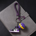 Silicone Basketball Sneaker Keychain with Mini Basketball Charm 3