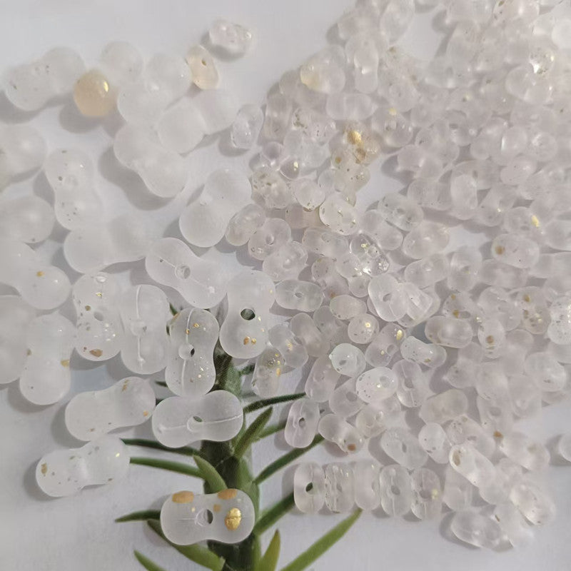 Acrylic Peanut Spacer Beads 3x6 6x11mm Transparent Frosted Gilded 1000pcs 9