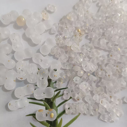 Acrylic Peanut Spacer Beads 3x6 6x11mm Transparent Frosted Gilded 1000pcs 9