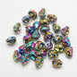 Electroplated Skull Head Glass Beads 8mm x 10mm Iridescent 30pcs 20