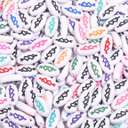 Oval Acrylic Beads 18mm Colorful Double Heart Large Hole 50pcs