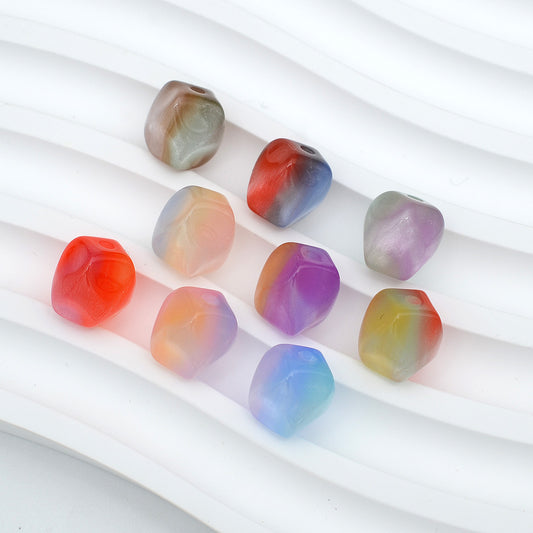 Vintage Irregular Stone Shaped Resin Beads 10mm Multicolor 100pcs 2