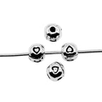 Heart Metal Beads 5mm Antique Silver Tone Alloy 100pcs 3