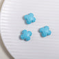 Glossy Painted Faceted Four-Leaf Clover Acrylic Beads 16mm 5pcs 10