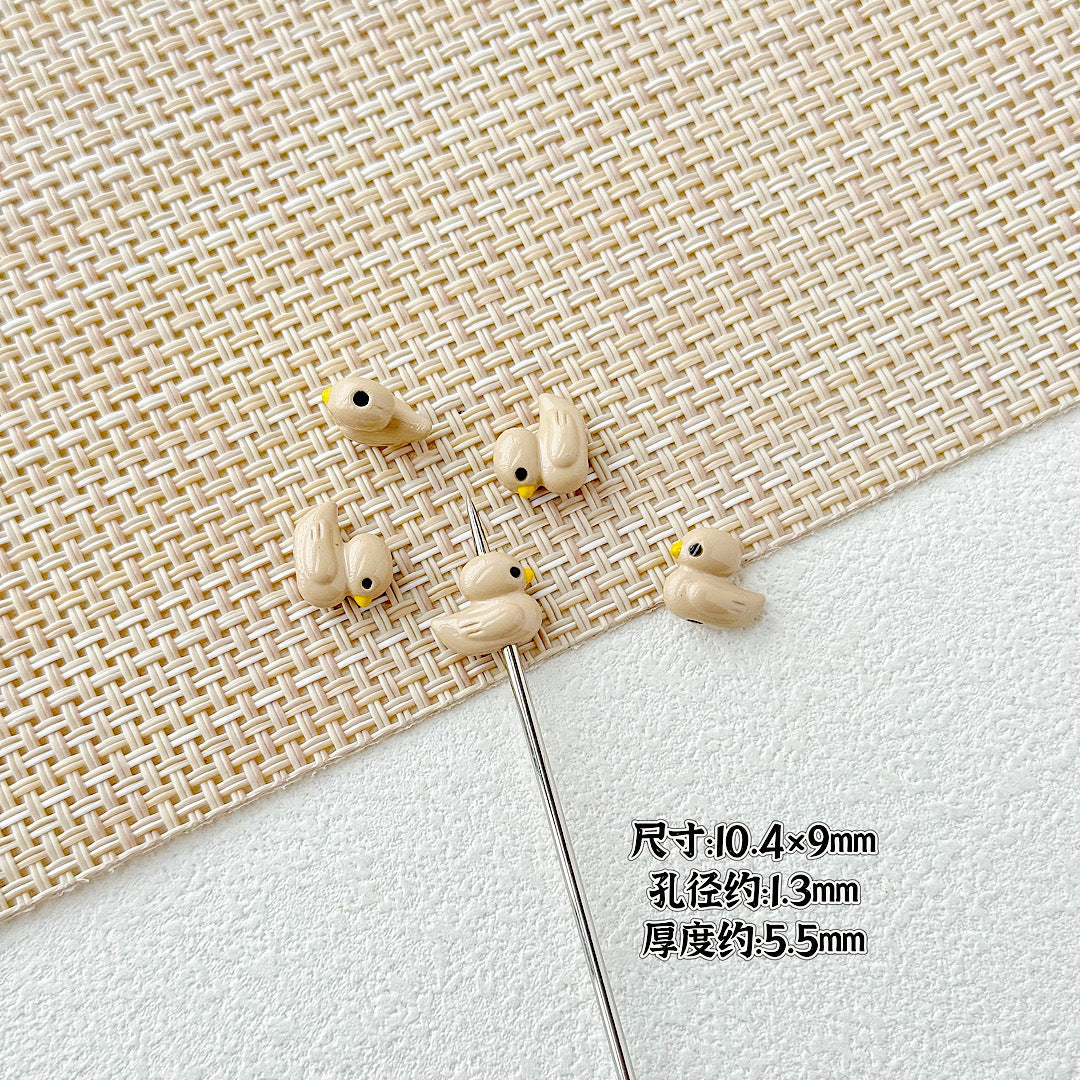 Duck Metal Beads 10mm 3D Baking Painted Alloy 10pcs 11
