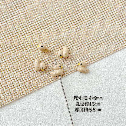 Duck Metal Beads 10mm 3D Baking Painted Alloy 10pcs 11