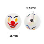 Plating Round Acrylic Beads 16mm Joker Smiley Face Glossy 50pcs 3