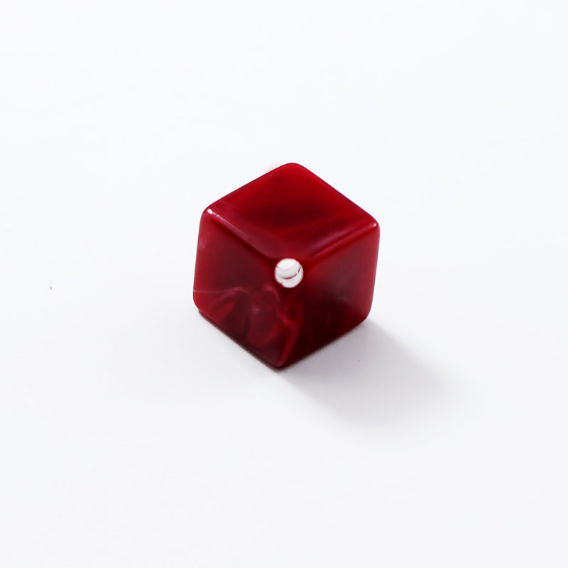 Ink Blooming Square Acrylic Beads 10mm Inclined Hole 100pcs 7