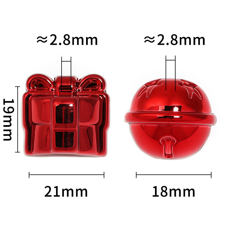 Plating Christmas Gift Box and Bell Acrylic Beads 18 21mm Mixed Colors 50pcs 3