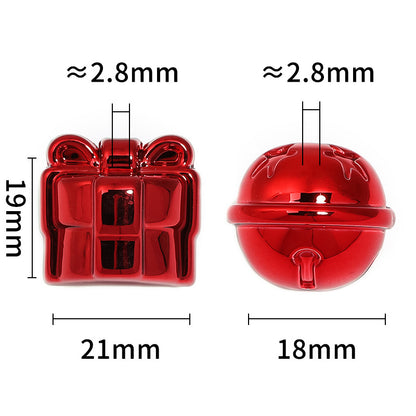 Plating Christmas Gift Box and Bell Acrylic Beads 18 21mm Mixed Colors 50pcs 3