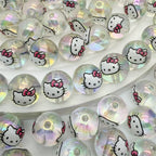 Printed Round Acrylic Beads 16mm Adorable HK Design 50pcs