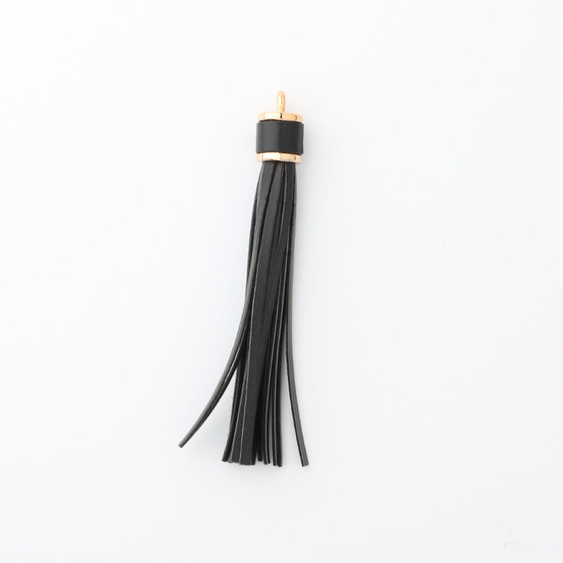 PU Leather Tassel Keychain with Gold Electroplated Hardware 7