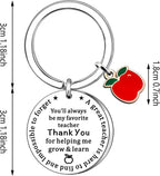 Apple Rainbow Keychain Stainless Steel Teacher Gift Charm 5