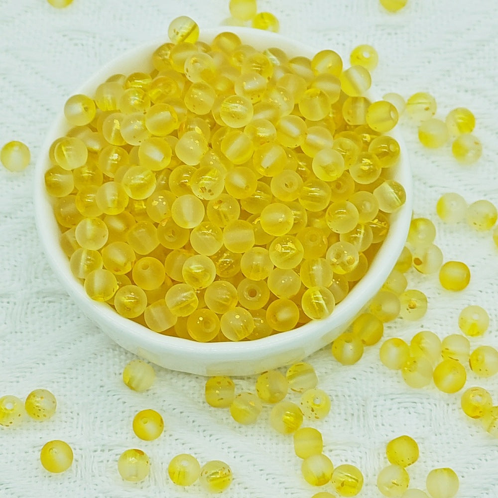 Frosted Round Glass Beads 6mm Pastel Colors with Gold Flecks 50pcs 4