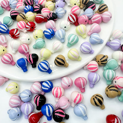Hot Air Balloon Metal Beads 12mm Painted Alloy 10pcs 3