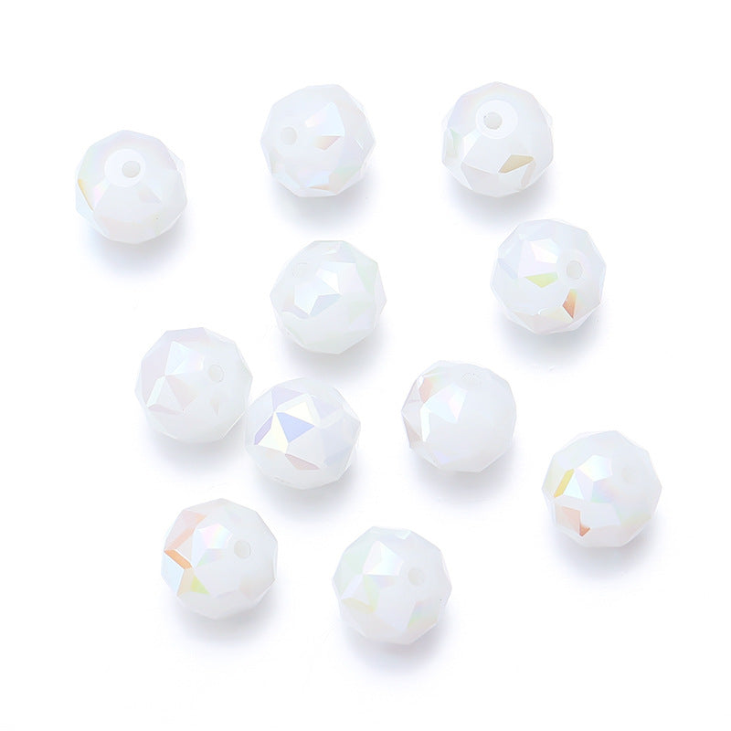 Faceted Round Glass Beads 10mm Cut Surface Multicolor 20pcs 12
