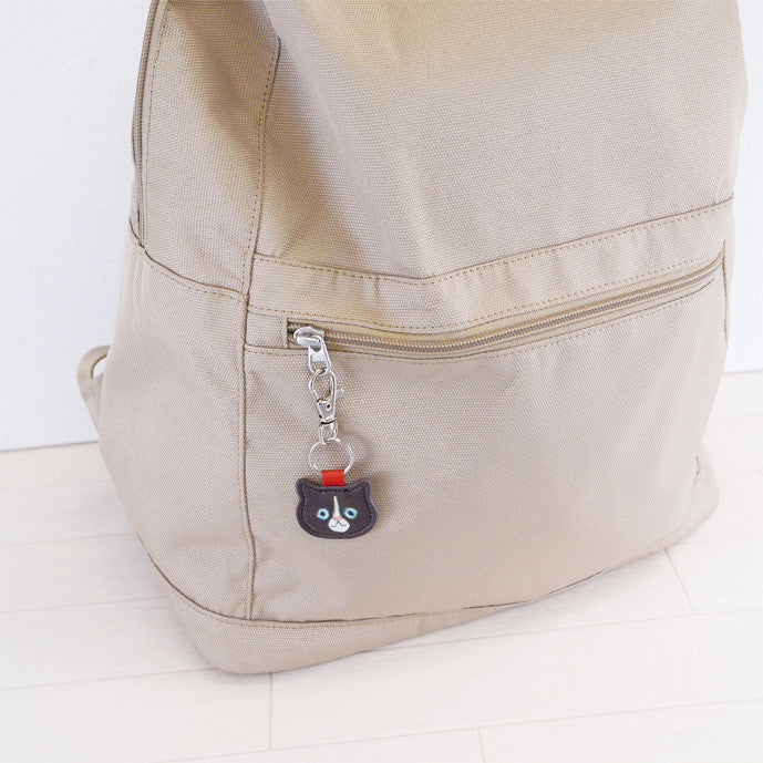 Kawaii Cat Keychain PU Leather Cute Animal Design 2pcs 8cm 4