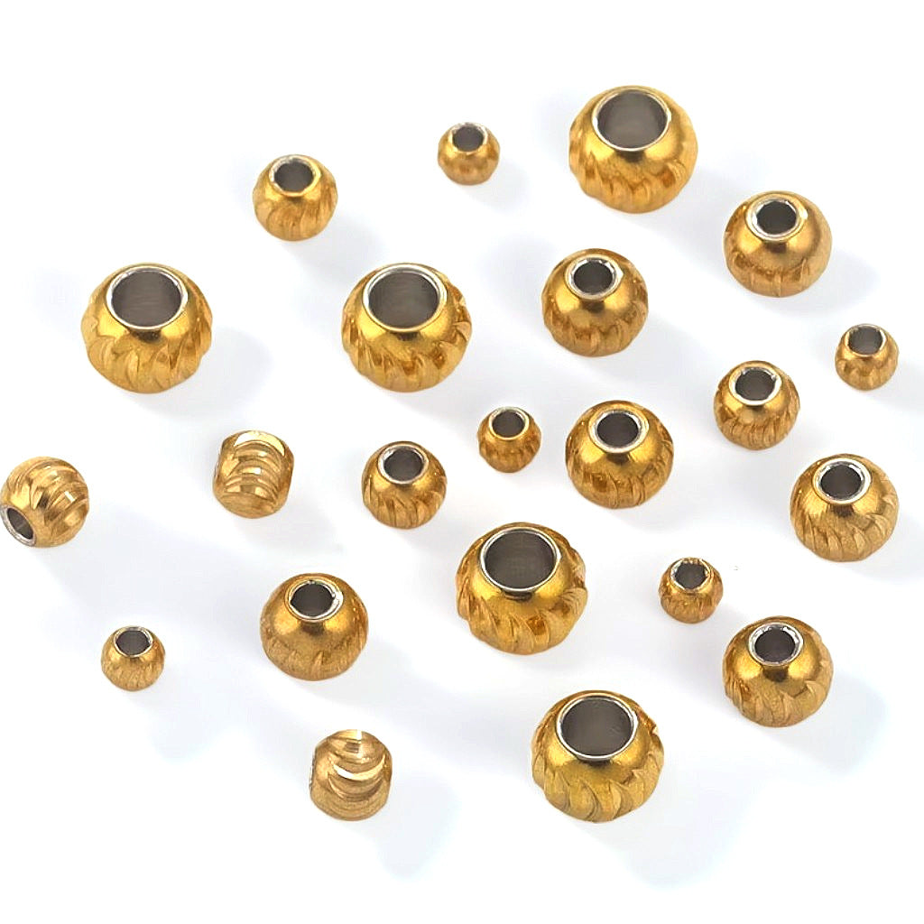 Stainless Steel Round Metal Beads 3-10mm Color Retaining Knife Grain 20pcs 2
