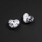 Plaid and Splashed Ink Pattern Heart Acrylic Beads 18mm 20pcs 22