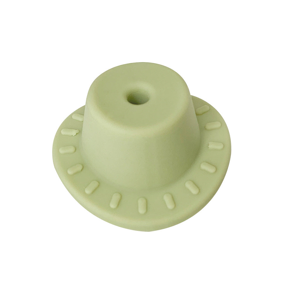 Silicone Focal Beads Hats Raised Dash Brim Detail 20pcs 14