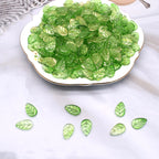 Vintage Czech Glass Leaf Glass Beads 11x18mm 100pcs 6