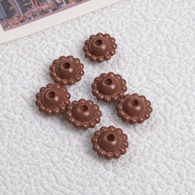 Acrylic Flower Spacer Beads 9mm Baking Painted 100pcs 5