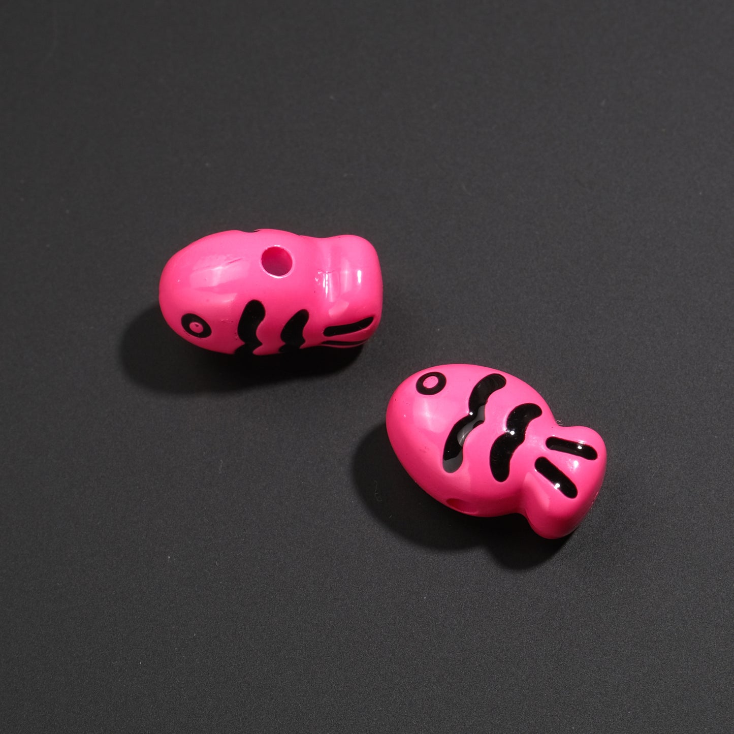 Painted Fish Acrylic Beads 22mm Colorful Cute 20pcs 8
