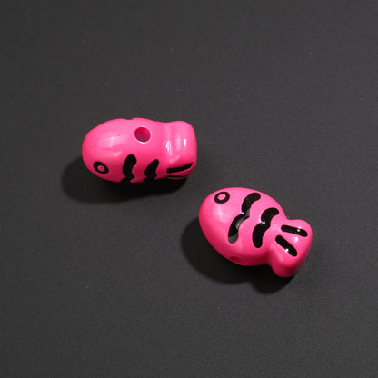 Painted Fish Acrylic Beads 22mm Colorful Cute 20pcs 8