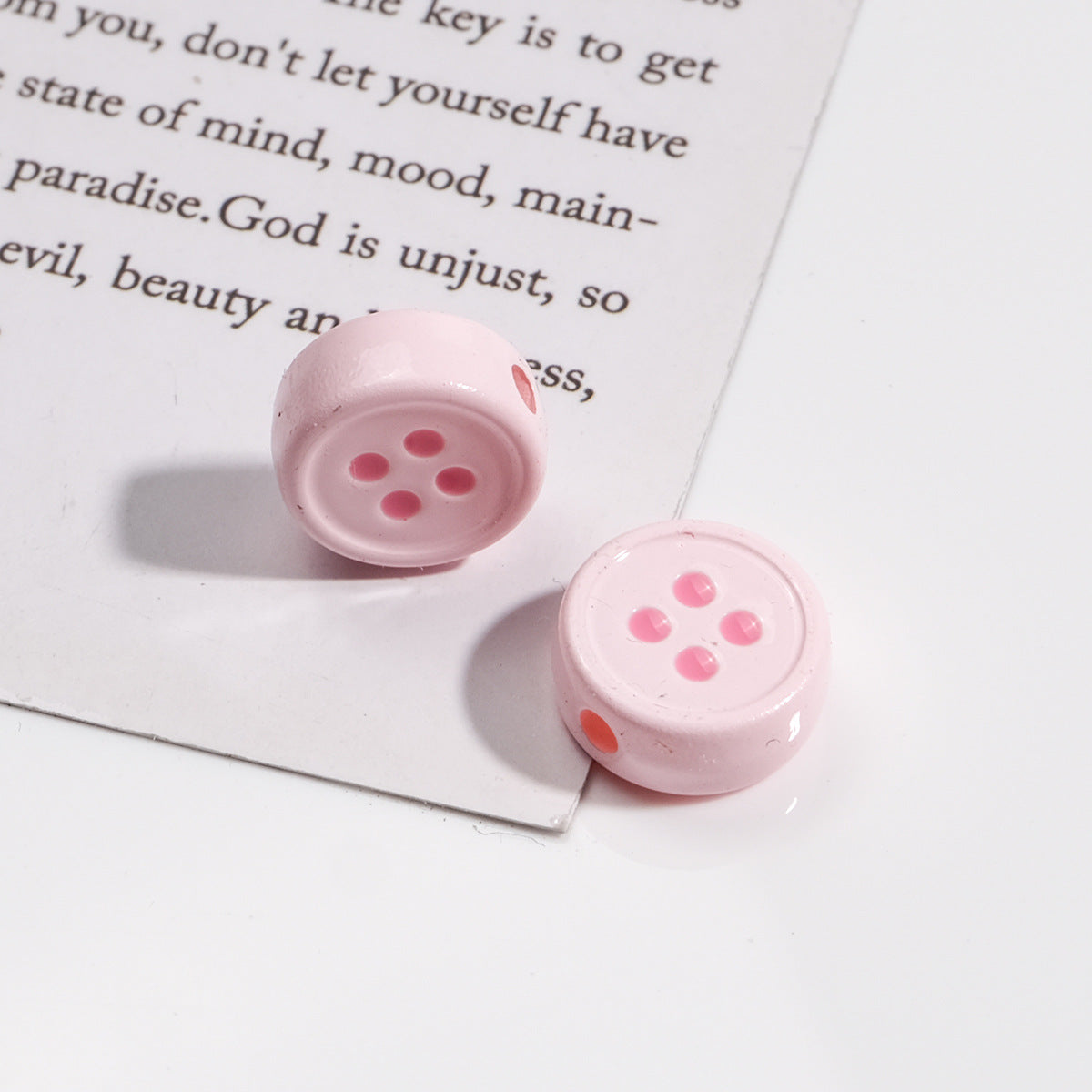 Painted Button Acrylic Beads 12mm Glossy Baked Paint 50pcs 8