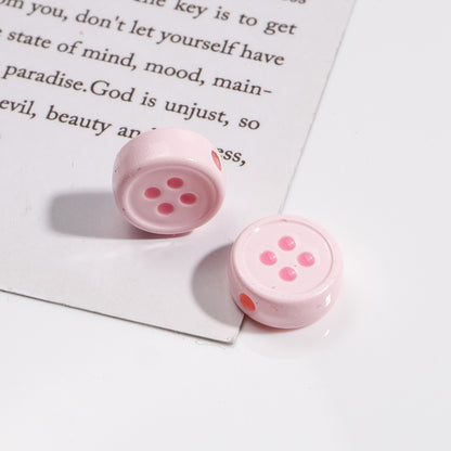 Painted Button Acrylic Beads 12mm Glossy Baked Paint 50pcs 8