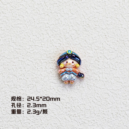 Disney Princess Series Vertical Hole Resin Beads Chibi Style 20pcs 7