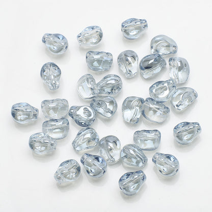 Electroplated Skull Head Glass Beads 8mm x 10mm Iridescent 30pcs 16