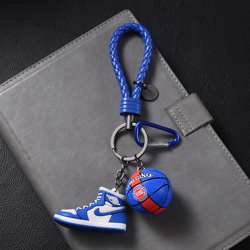 Silicone Basketball Sneaker Keychain with Mini Basketball Charm 9