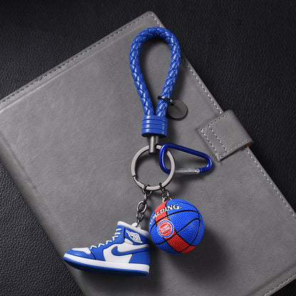 Silicone Basketball Sneaker Keychain with Mini Basketball Charm 9