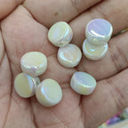 Plating Flat Round Acrylic Beads 12mm Solid Color 250pcs 2