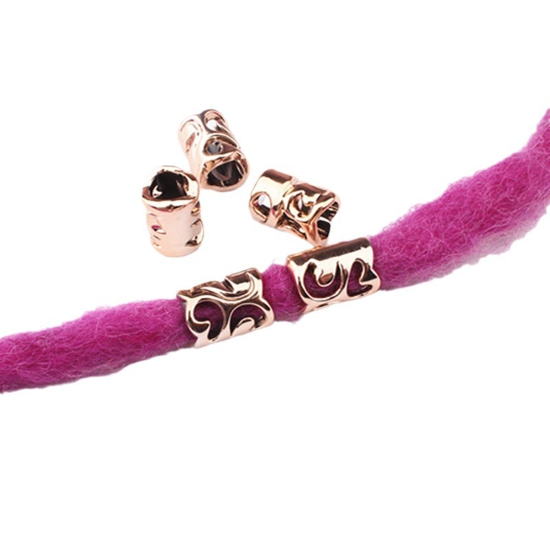 Metallic Tube Acrylic Beads 15mm Hollow Swirl Design 100pcs 4