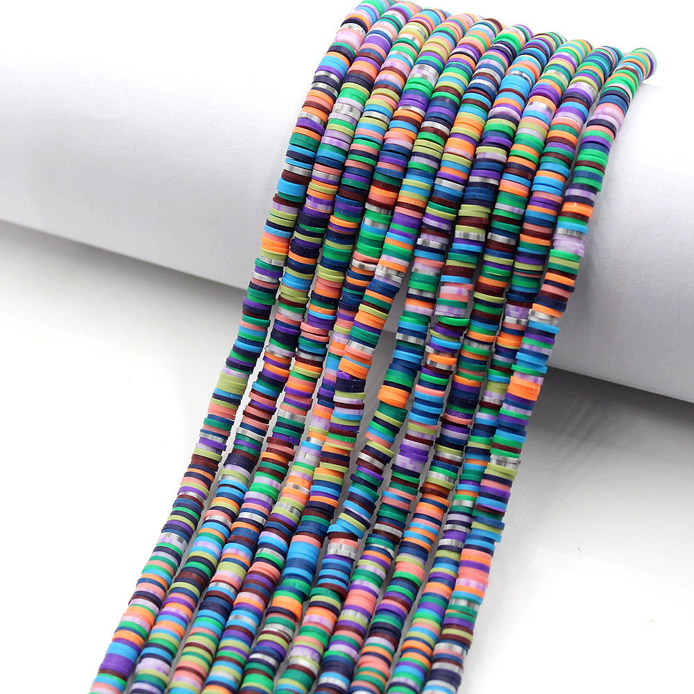 Flat Disc Clay Beads 6mm Colorful Matte Polymer 10strands 43
