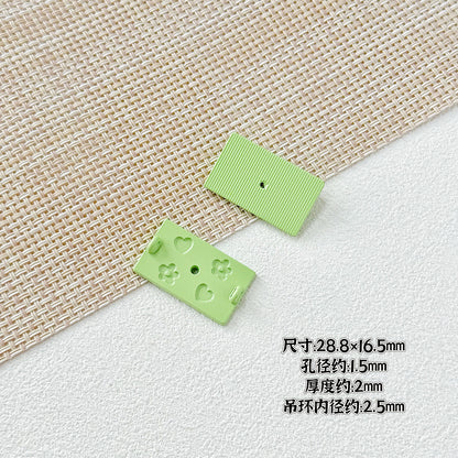 Painted Rainbow and Swing Plate Metal Beads 43mm 28mm Baking Finish 10pcs 12