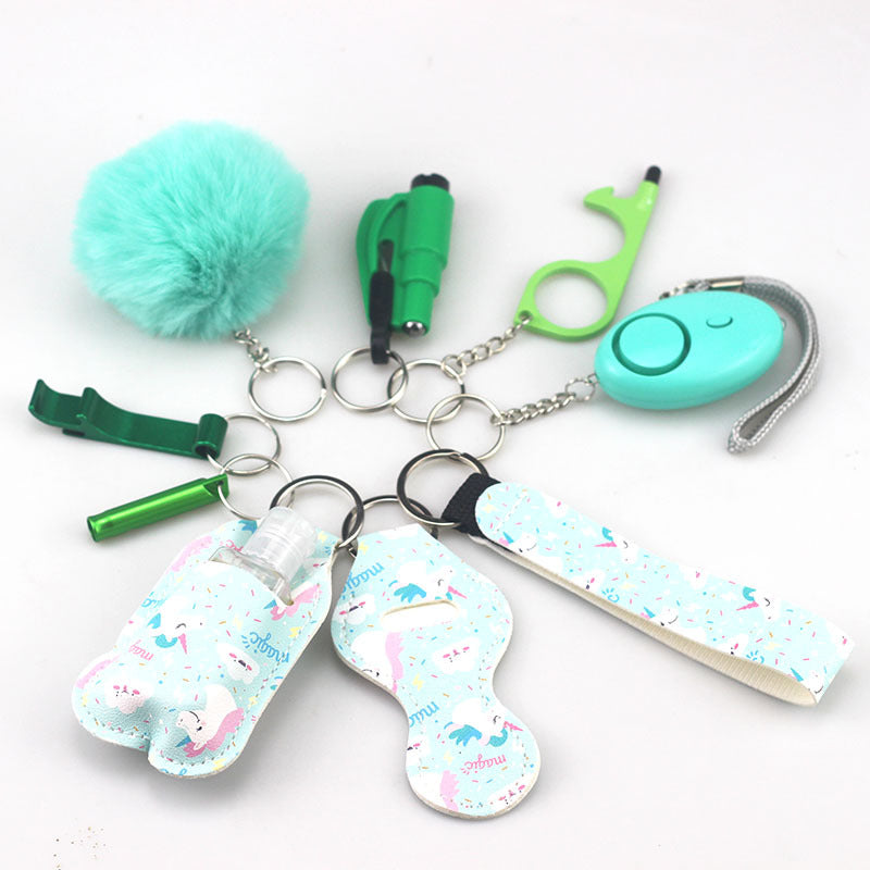 Self Defense Alarm Pompom Keychain Outdoor Safety 10 Pack 10
