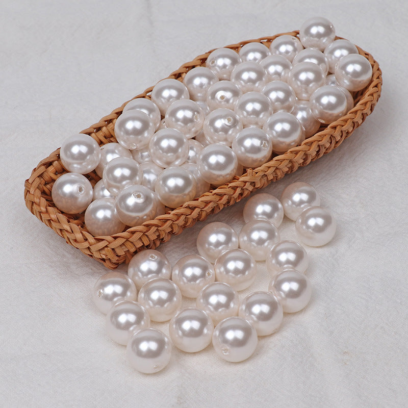 Pearl Round Glass Beads 3-16mm Imitation Ivory Smooth 50pcs 3